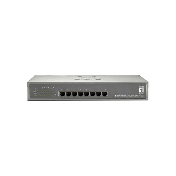 LevelOne GEP-0822 Gigabit Ethernet (10/100/1000) Grigio Supporto Power over Ethernet (PoE)