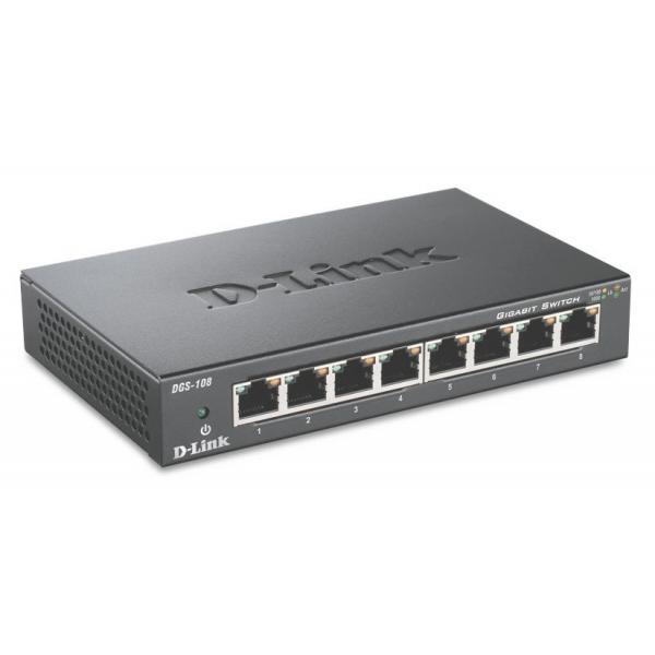 D-LINK SWITCH 8 PORTE GIGABIT CASE METALLICO