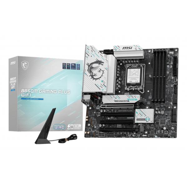 MSI MB INTEL B860M GAMING PLUS WIFI, m-ATX DDR5, 1PCI-Ex16, 1PCI-Ex4, 2PCI-Ex1, 4SATA3