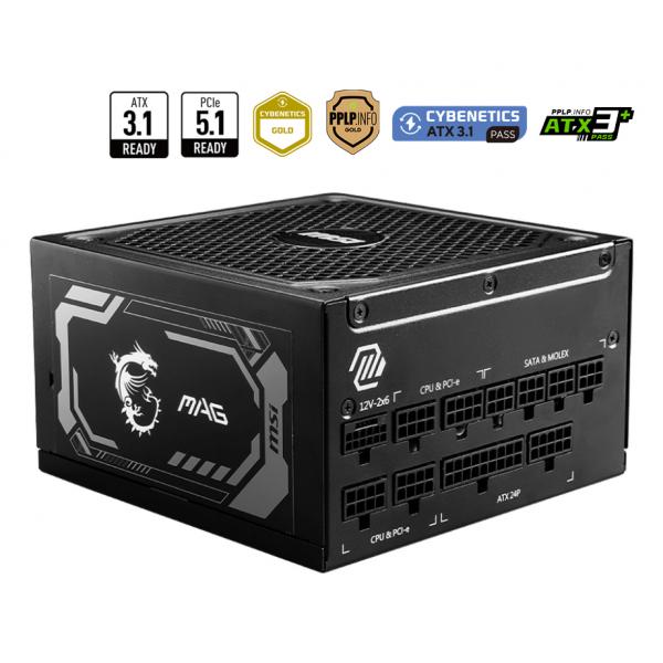 MSI ALIMENTATORE MAG, EU, 1250W, FULLY-MODULAR, 80 PLUS GOLD, 7A GARANZIA - immagine prodotto