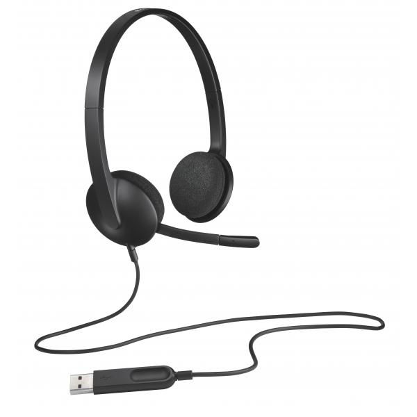 Logitech H340 Headset Cuffie + Microfono Usb Nero