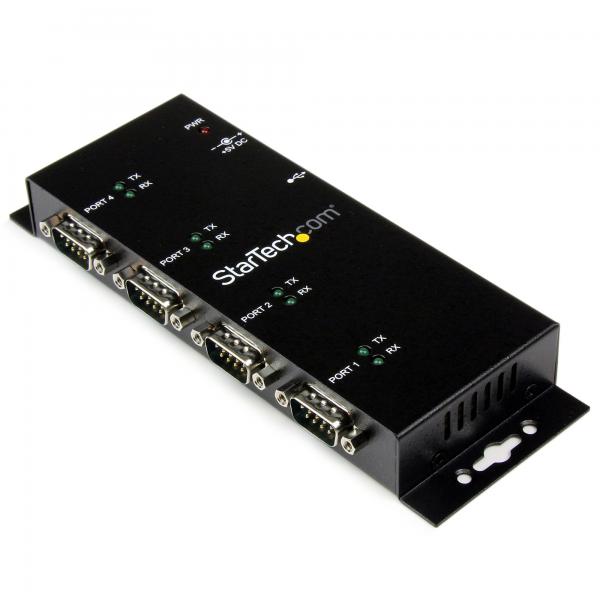 StarTech.com Hub adattatore seriale USB a DB9 RS232 4 porte – Guide DIN industriali DIN e montabile a parete