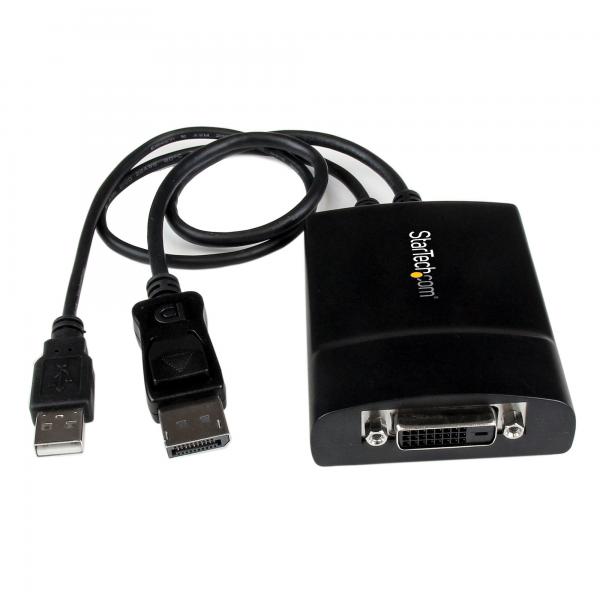 StarTech.com Adattatore attivo da DisplayPort a DVI Dual Link - Convertitore video da DisplayPort a DVI-D 2560x1600 60Hz - Da DP 1.2 a DVI - Alimentazione USB - Connettore DP a scatto
