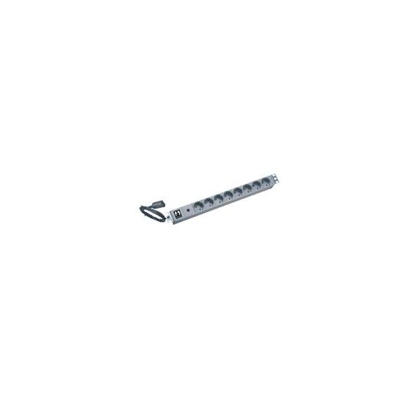 ONLINE USV-Systeme 19 USV-Steckdosenleiste prolunghe e multiple 2 m (SCHUKO-ADAPTER 10A 8X - 1HE RACKMOUNT)