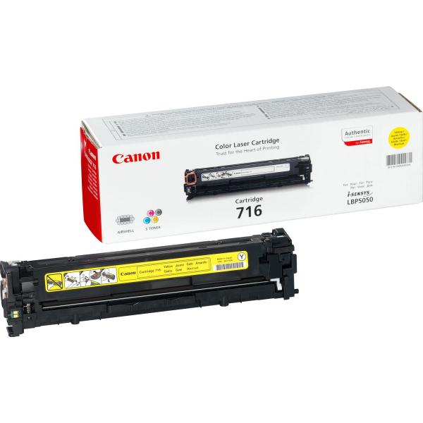 Canon 716 Y cartuccia toner 1 pz Originale Giallo (TONER CARTRIDGE 716 YELLOW - FOR LBP 5050 5050N)