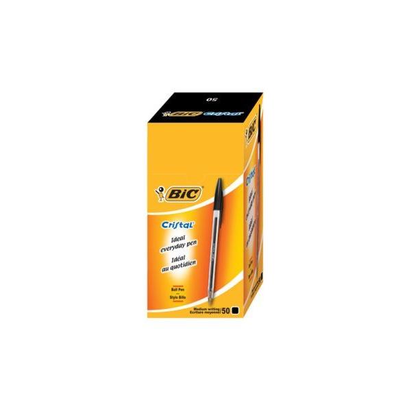 BIC Cristal Black Medium Ballpoint Pen Pack of 50