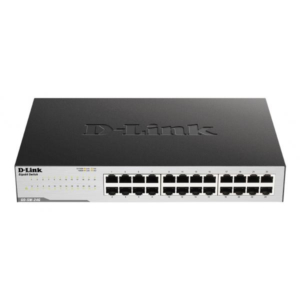 D-Link GO-SW-24G switch di rete Non gestito Gigabit Ethernet [10/100/1000] Nero (D-Link GO-SW-24G - Switch - unmanaged - 24 x 10/100/1000 - desktop)