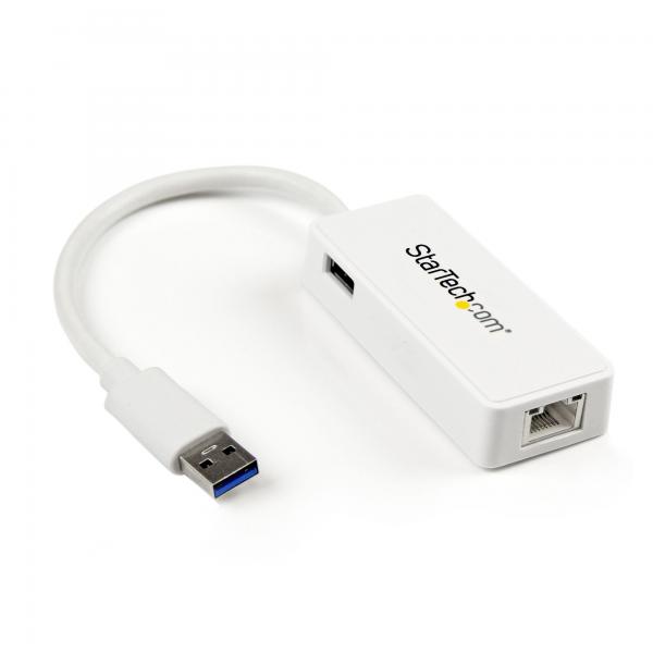 StarTech.com Adattatore USB 3.0 a Ethernet Gigabit NIC con porta USB - Bianco