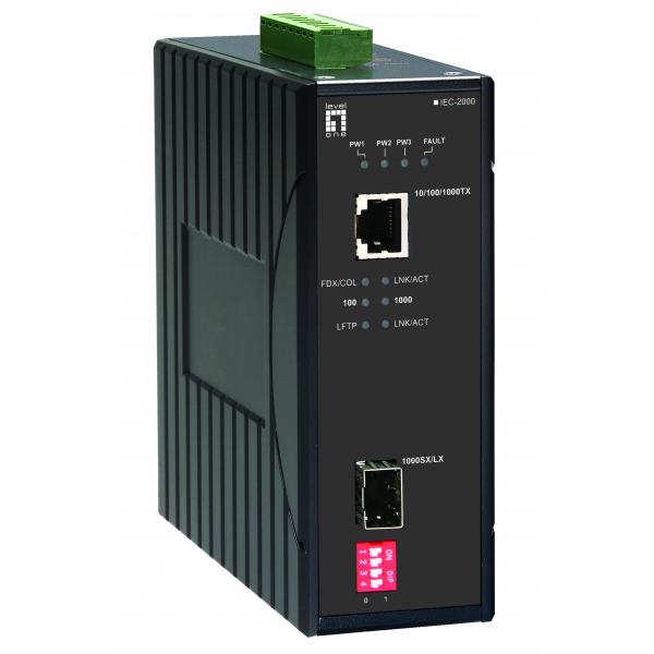 LevelOne IEC-2000 convertitore multimediale di rete 1000 Mbit/s Nero