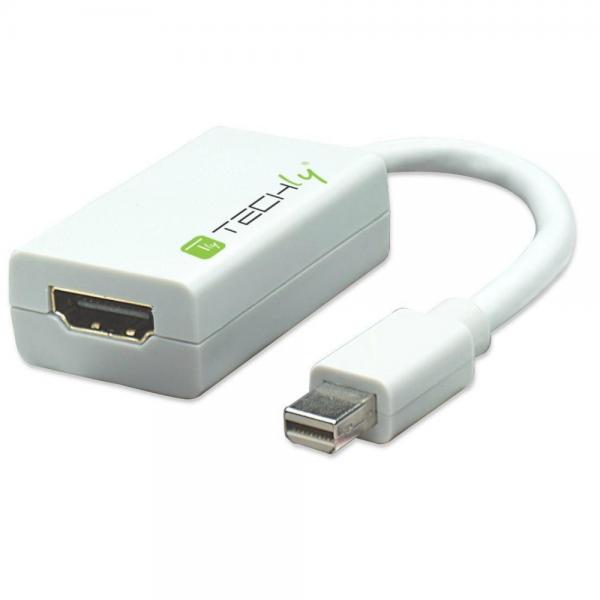 Techly Adattatore Mini DisplayPort (Thunderbolt) 1.1 / HDMI 15cm Bianco