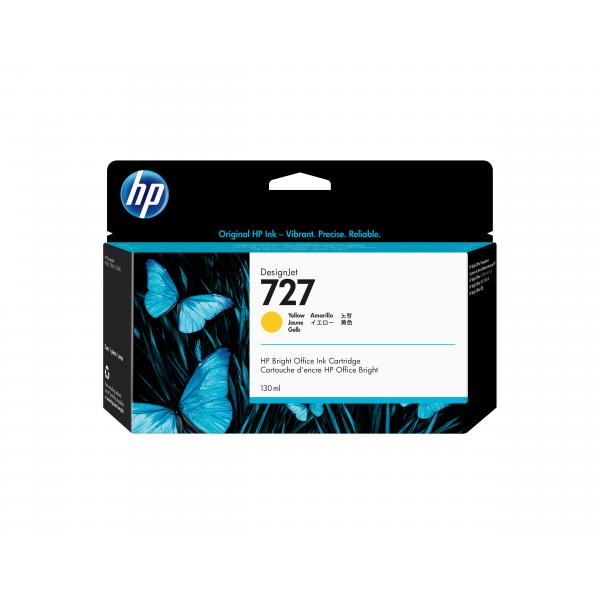 HP Cartuccia inchiostro giallo DesignJet 727, 130 ml (INK CARTRIDGE HP 727 - 130-ML YELLOW)