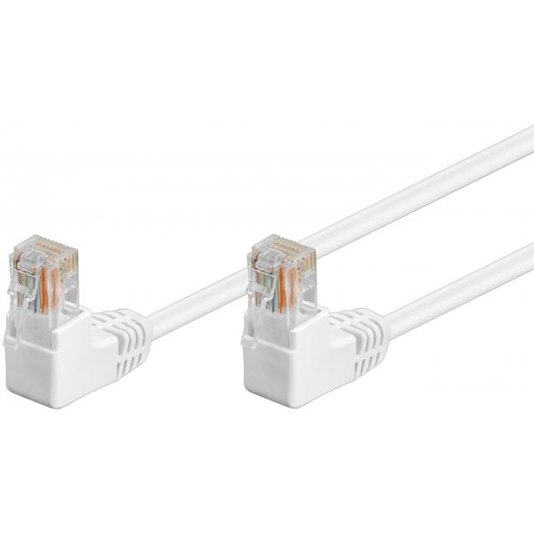 Goobay Cavo di rete Patch Angolato 90° CCA Cat. 5e Bianco UTP 1 m - Immagine 2
