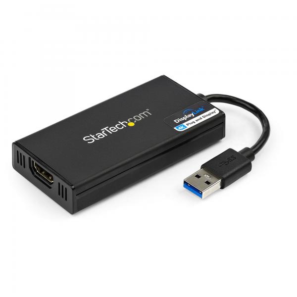 StarTech.com Adattatore da USB 3.0 a HDMI - 4K 30Hz Ultra HD - Certificato DisplayLink - Convertitore per monitor da USB Type-A a HDMI - Video esterno e scheda grafica - Mac e Windows (USB 3.0 TO HDMI - 4K - .)