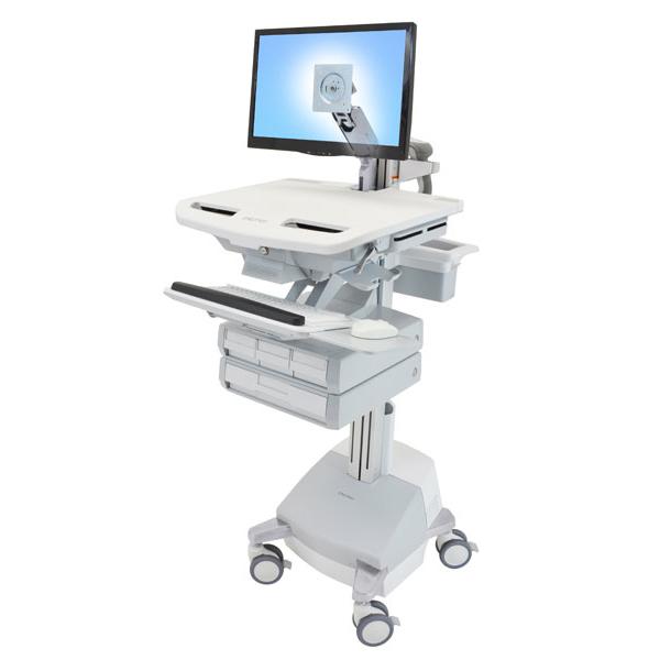 Ergotron Styleview Pannello Piatto Multimedia Cart Alluminio, Grigio, Bianco