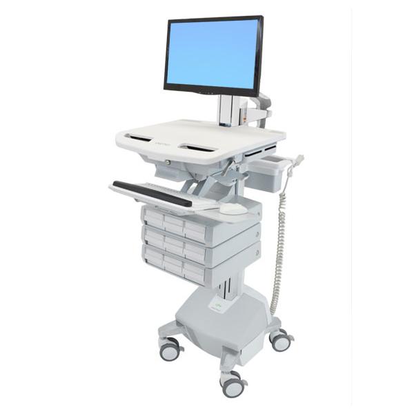 Ergotron Styleview Multimedia Cart Alluminio, Grigio, Bianco Pannello Piatto