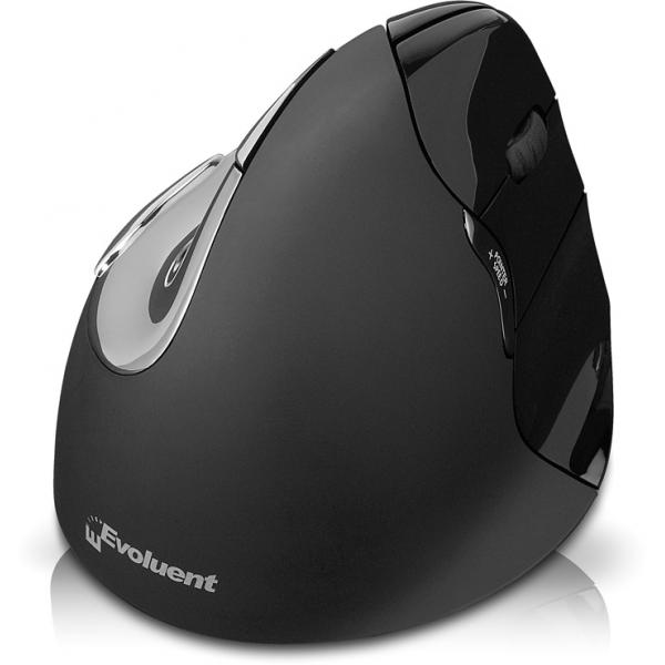 Evoluent VM4RM mouse Mano destra Bluetooth Ottico (An Evoluent product. RIGHT HANDED Evoluent VerticalMouse 4 Bluetooth in Black- suitable for MAC OS only. Patented vertical mouse that supports your hand in a relaxed handshake position- and eliminates the arm twisting required by ordinary mice. The 4 is the latest evolution of this award winning ergonomic mouse now features: Improved comfort/support- pointer speed and laser sensor adjustable from the mouse and 6 programmable buttons. S