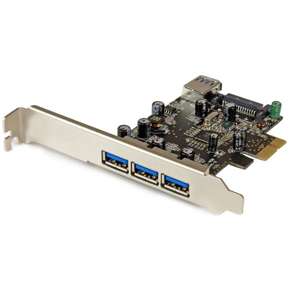 StarTech.com Scheda Espansione PCI Express USB 3.0 SuperSpeed a 4 porte ( 3 esterne, 1 int...