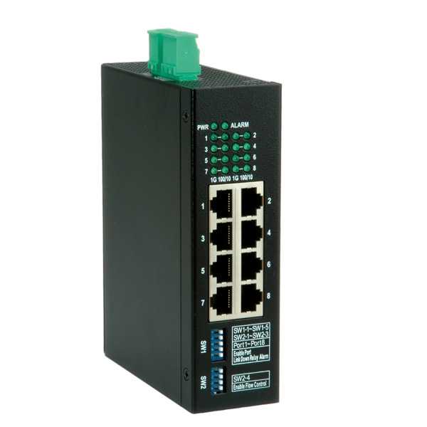ROLINE Gigabit Ethernet Industrial Switch Non gestito Gigabit Ethernet (10/100/1000) Nero