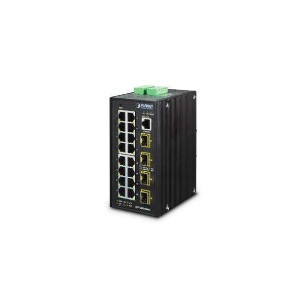 PLANET IGS-20040MT switch di rete Gestito L2+ Gigabit Ethernet [10/100/1000] Blu, Bianco (IP30 Industrial 16* 10/100/100 - 4 100/1000F SFP Full Managed - Ethernet Switch [-40 to 75 degree C, 2*DI, 2*DO], ERPS Ring, 1588 - Warranty: 60M)