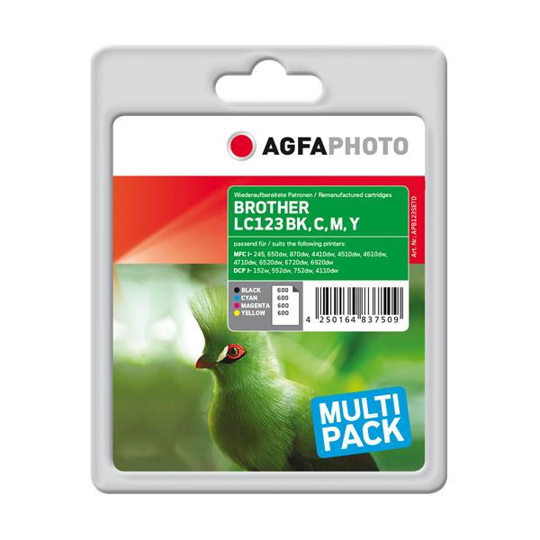 AgfaPhoto APB123SETD cartuccia d'inchiostro Nero, Ciano, Magenta, Giallo