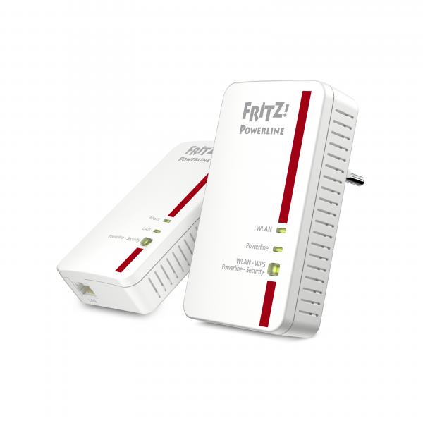 FRITZ!Powerline 1240E WLAN 1200 Mbit/s Collegamento ethernet LAN Wi-Fi Bianco 1 pz (FRITZ POWERLINE 1240 WLAN SET - DE FH)