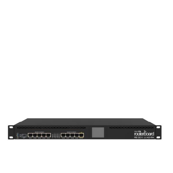 Mikrotik RB3011UIAS-RM router cablato Gigabit Ethernet Nero (MikroTik 3011UIAS 10 Port Router - RB3011UIAS-RM [RouterOS L5, UK PSU])