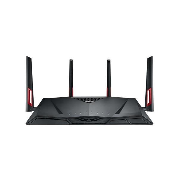 ASUS RT-AC88U router wireless Gigabit Ethernet Dual-band [2.4 GHz/5 GHz] Nero, Rosso (RT-AC88U NORDIC - Warranty: 12M)