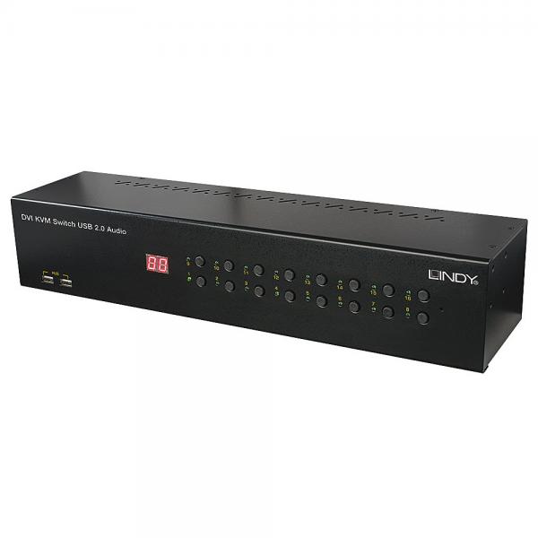 Switch KVM DVI-I Single Link, USB 2.0 & Audio, 16 Porte