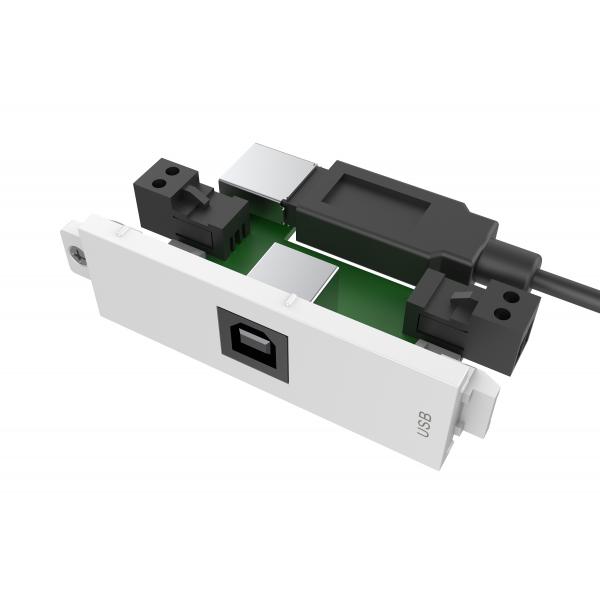 Vision TC3 USBB+ USB Bianco presa energia (VISION TechConnect 3 USB-b module with active booster circuit - Modular facility plate snap-in - USB Type B)