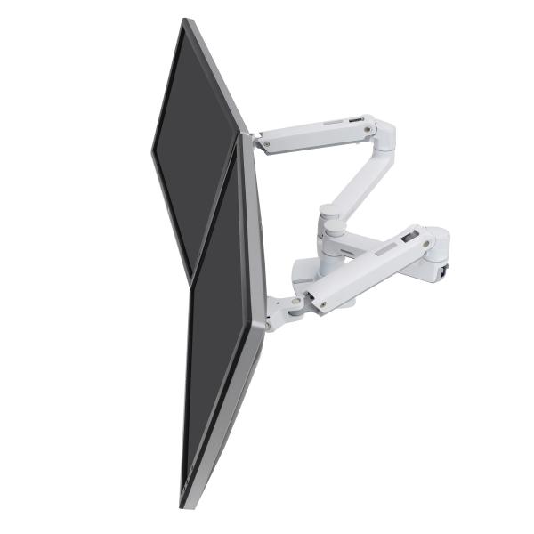 Ergotron LX Series 45-491-216 supporto da tavolo per Tv a schermo piatto 68,6 cm [27] Bianco Scrivania (LX DUAL SIDE-BY-SIDE ARM - NO GROMMET MOUNT BRIGHT WHITE)