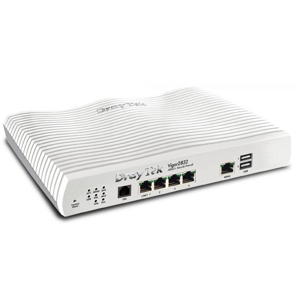 DrayTek Vigor 2832 router cablato Gigabit Ethernet Bianco (DRAYTEK VIGOR 2832 WIRED ADSL ROUTER FW)