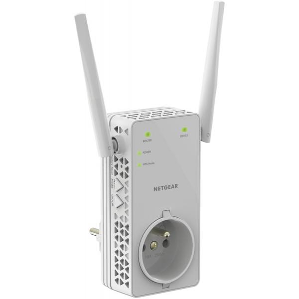 Potente ripetitore WiFi - NETGEAR - AC1200 (EX6130) - Fino a 90 m² e 20 dispositivi - Presa di alimentazione integrata - Compatibile con tutti i Box
