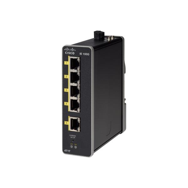 Cisco Industrial Ethernet 1000 Series - Switch - gestito - 1 x 10/100 (uplink) + 4 x 10/100 (downlink) - montabile su rail DIN - alimentazione CC