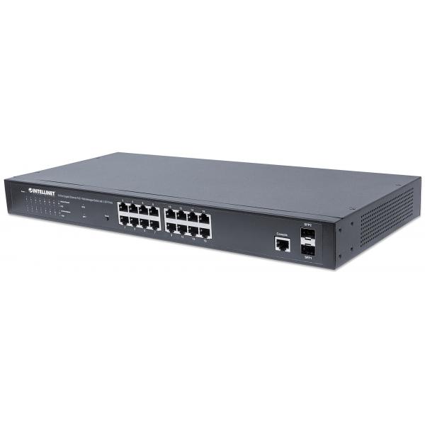 Intellinet 561341 switch di rete Gestito L2+ Gigabit Ethernet (10/100/1000) Supporto Power over Ethernet (PoE) 1U Nero