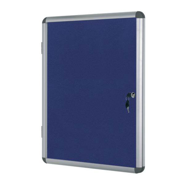 Bi-Office VT610107150 bacheca per appunti Interno Blu Alluminio (Bi-Office Enclore Blue Felt Lockble Noticeboard Display Case 4 x A4 500x674mm - VT610107150 DD)