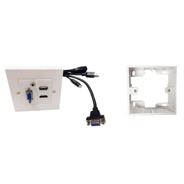 Vivolink WI221293 presa energia HDMI + VGA + USB A + 3.5mm Bianco (Wall Box HDMi + USB + VGA - . - Warranty: 12M)