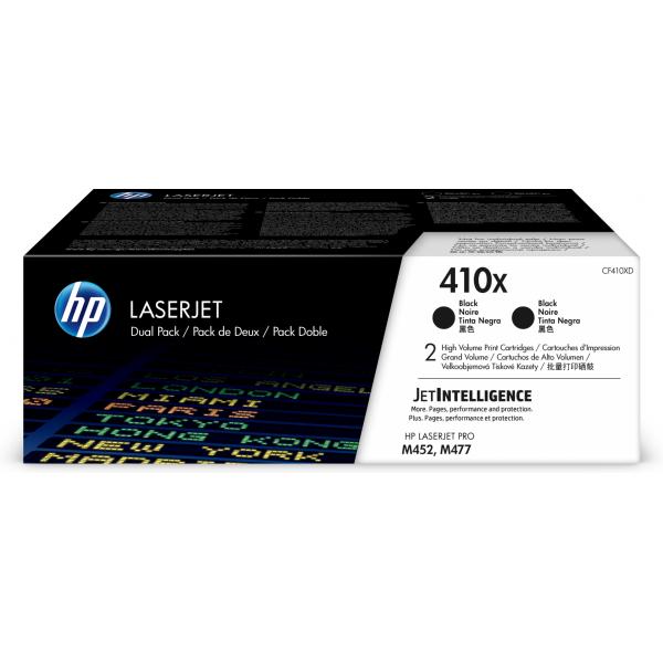 HP Confezione da 2 cartucce toner nero originale ad alta capacità LaserJet 410X