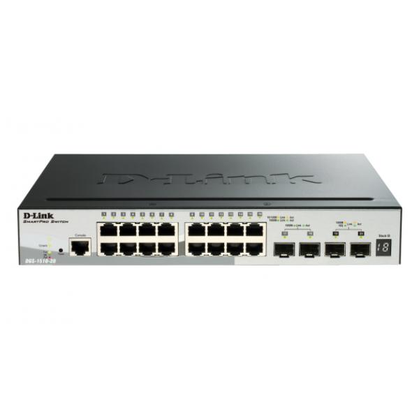 D-Link DGS-1510 Gestito L3 Gigabit Ethernet (10/100/1000) Nero Supporto Power over Ethernet (PoE)