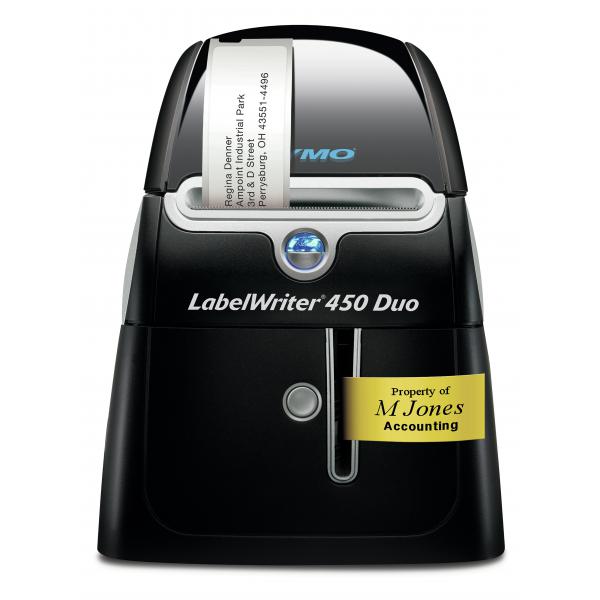 DYMO LabelWriter â„¢ 450 DUO (LabelWriter 450 Duo, Black - LabelWriter 450 Duo, Thermal - transfer, 600 x 300 DPI, 71 lpm, Black,Silver, 6.2 cm, D1 - Warranty: 24M)