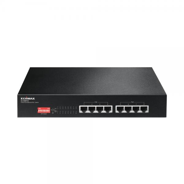 Edimax Switch Fast Ethernet 8 Porte a Lungo Raggio con 8 porte PoE+ e DIP Switch - Immagine 1