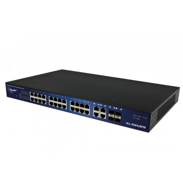 ALLNET ALL-SG8428PM Gestito L2 Gigabit Ethernet (10/100/1000) Supporto Power over Ethernet (PoE) 1U Nero switch di rete