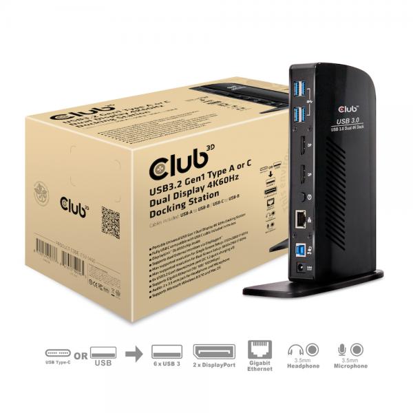Club3d CSV-1460 USB 3.1 DUAL DISPLAY DOCKING STAT.