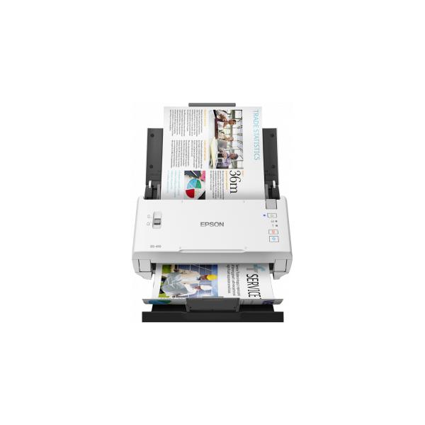 Epson DS-410 Scanner a foglio 600 x 600 DPI A4 Nero, Bianco (DS410 - Document scanner - Duplex - A4 - 600 dpi x 600 dpi - up to 26 ppm [mono] / up to 26 ppm [colour] - ADF [50 sheets] - up to 3000 scans per day - USB 2.0)