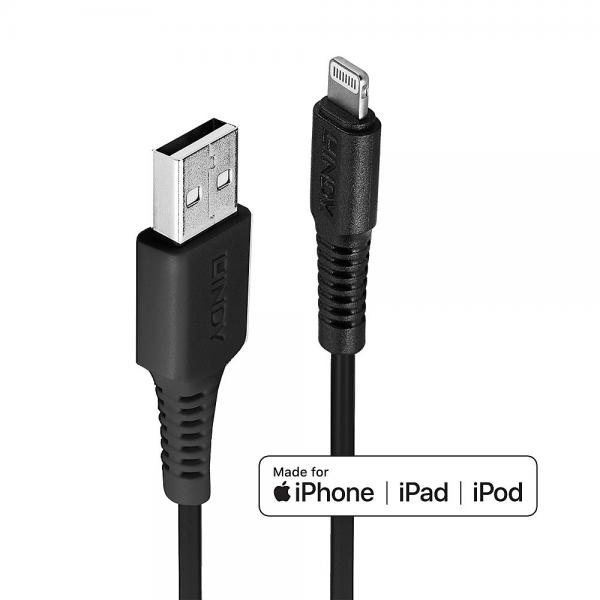 Cavo USB Tipo A a Lightning nero, 3m