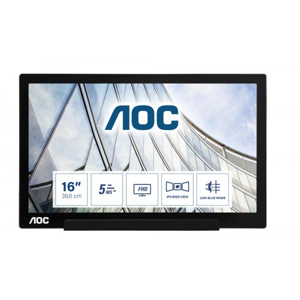 Aoc MONITOR AOC 01 SERIES PIATTO PER PC 15.6" 1920X1080 PIXEL FULL HD LED NERO I1601FWUX