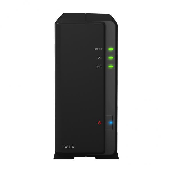 Synology DiskStation DS118 NAS Desktop Collegamento ethernet LAN Nero RTD1296 (Synology DS118/10TB-IW 1 Bay NAS)