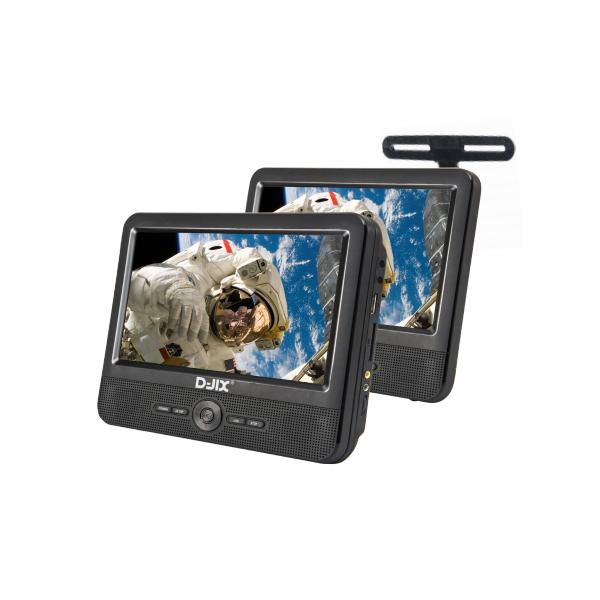 Lettore DVD portatile DJIX PVS906-50SM 9 - Doppio schermo - Durata della batteria 2 ore - Nero