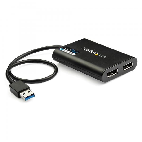 StarTech.com Adattatore USB a due DisplayPort - 4K 60 Hz - USB 3.0 [5 Gbps] (USB TO DUAL DISPLAYPORT ADAPTER - - 4K 60HZ - USB 3.0 [5GBPS])