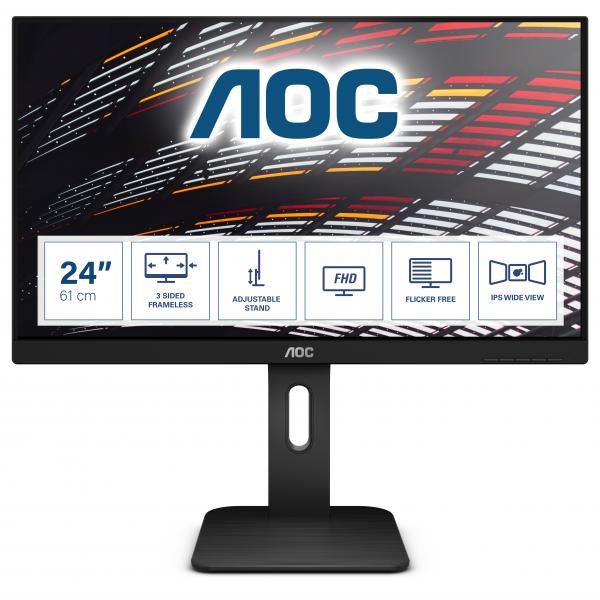 AOC P1 X24P1 Monitor PC 61 cm [24] 1920 x 1200 Pixel WUXGA LED Nero (AOC X24P1 - Monitor a LED - 24 - 1920 x 1200 Full HD [1080p] @ 60 Hz - IPS - 300 cd/mÂ² - 1000:1 - 4 ms - HDMI, DVI, DisplayPort, VGA - altoparlanti)