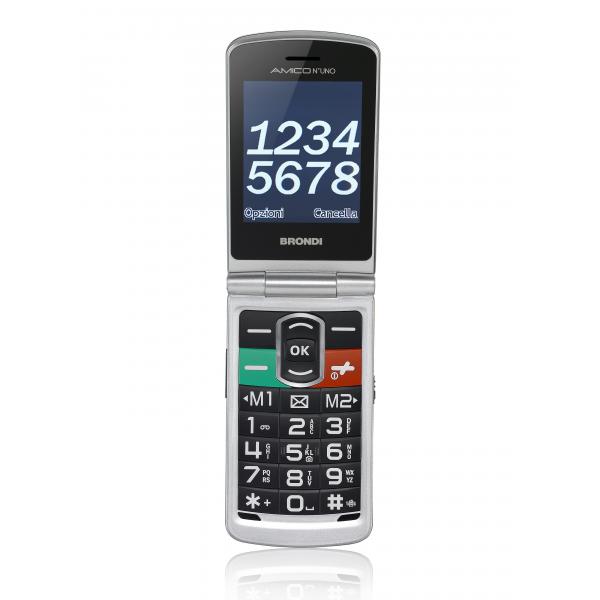 Brondi telefono cellulare Amico N° Uno per anziani Dual sim § Silver